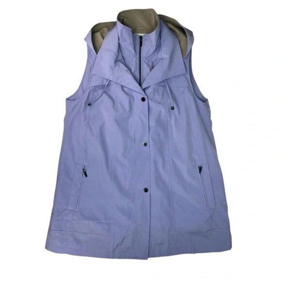 "NWT" Coldwater Creek All Season Water Repellent Lavender Sky Vest In Size Large - Picture 1 of 13
